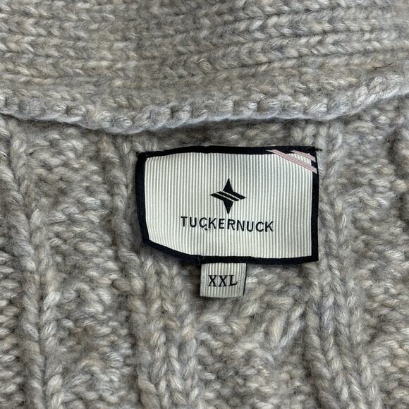 NWT‎ Tuckernuck Arthur Cable Knit Cardigan Sweater Gray Wool Blend Cropped XXL - Picture 13 of 16